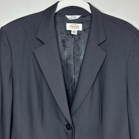 Talbots Gray Italian Wool Stretch Suit Jacket Blazer Size 8 Professional Office - Picture 2 of 8